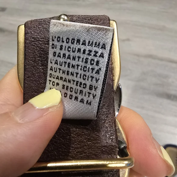 Dolce & Gabbana Brown Leather Belt with Gold and Silver Logo Buckle - Picture 6 of 7